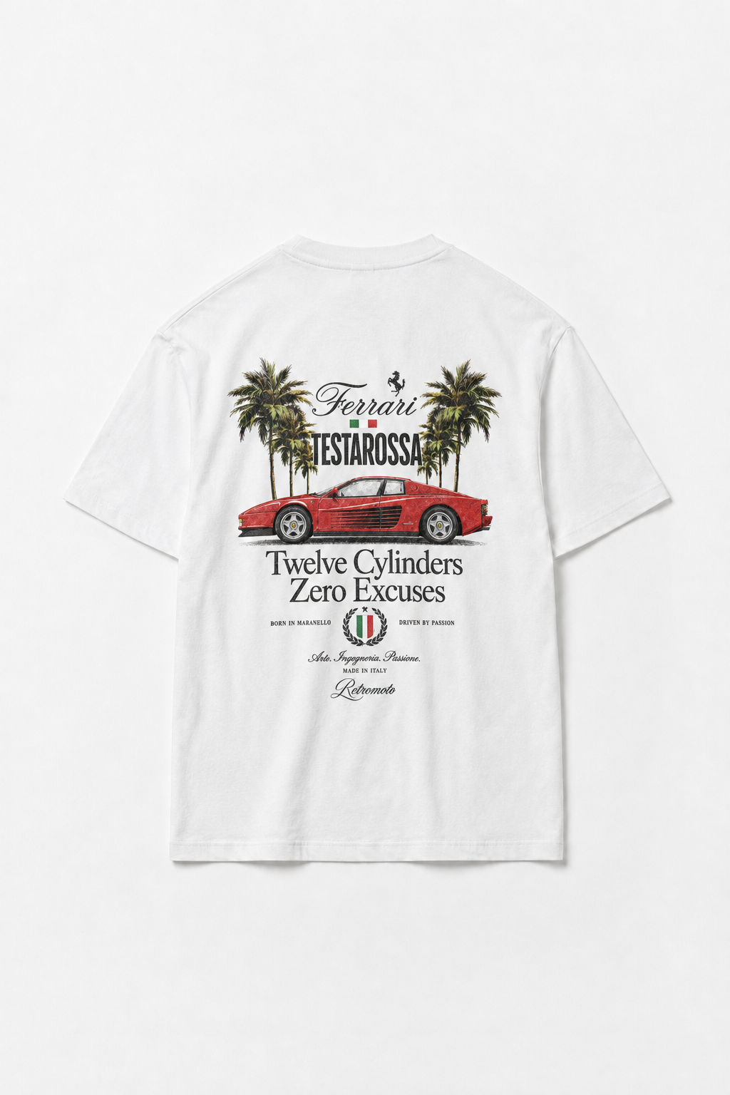 Testarossa Ferrari Tee, White